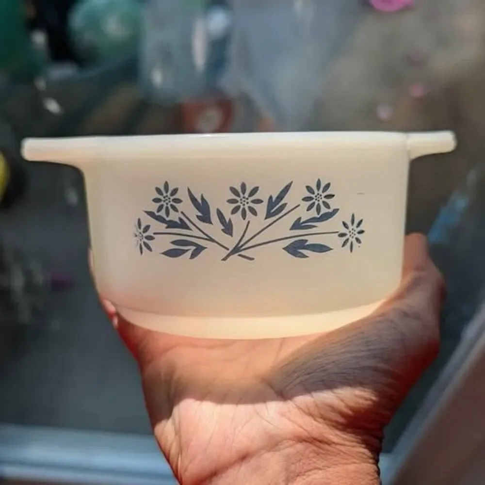 Vintage Dynaware Pyro-Rey Blue Cornflower Casserole Dish